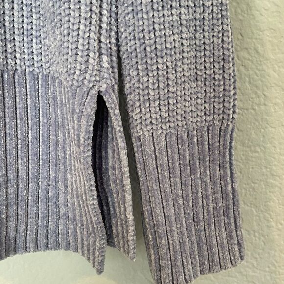 Cynthia Rowley - Knit zip collar Long Sleeve Sweater Size: Large Color:Cool Blue - Picture 6 of 9